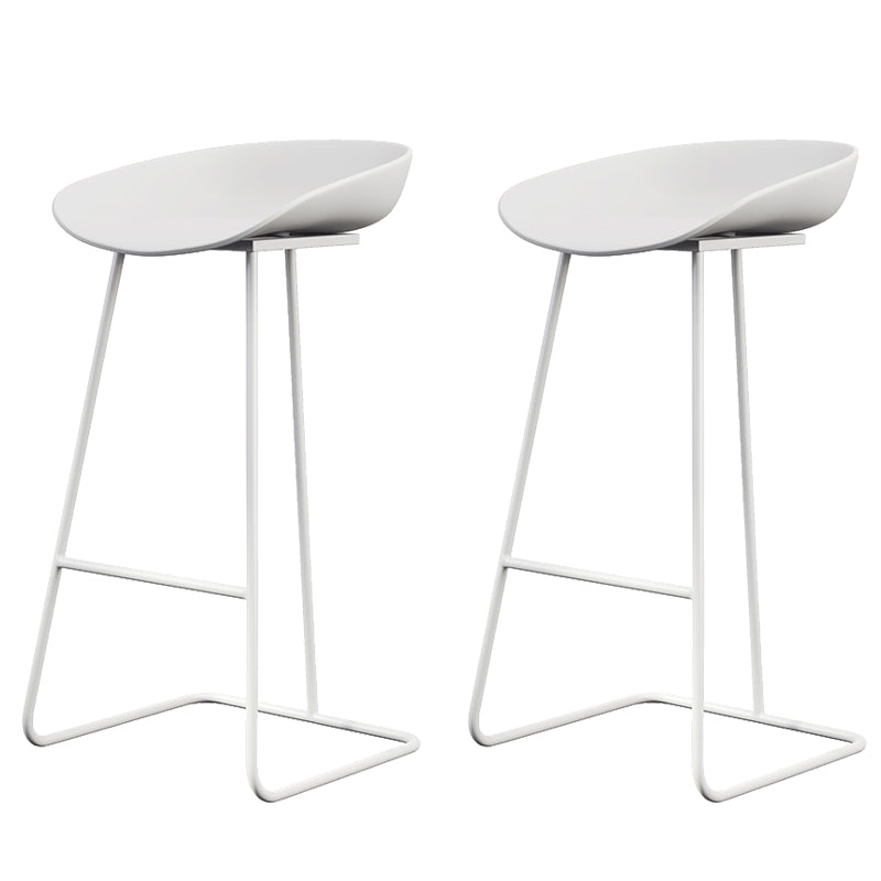 Glam Style Plastic Counter Stool Counter Height Bucket Bar Stool