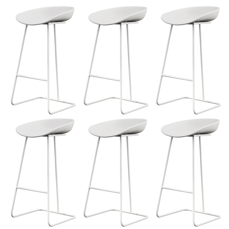 Glam Style Plastic Counter Stool Counter Height Bucket Bar Stool