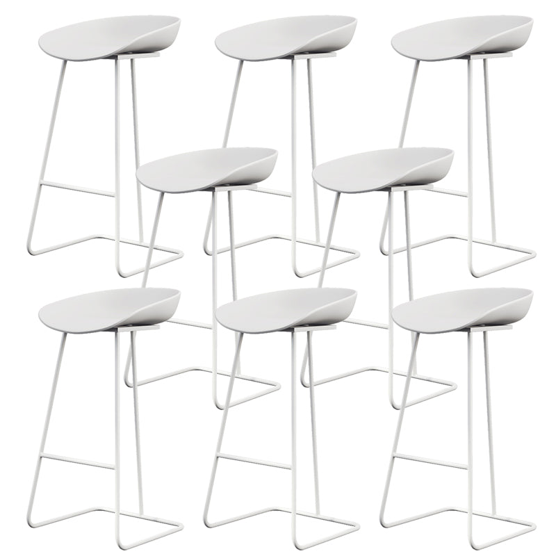 Glam Style Plastic Counter Stool Counter Height Bucket Bar Stool