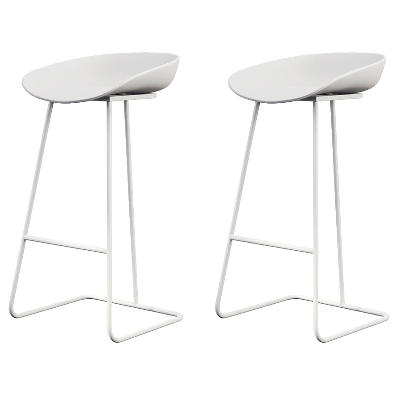 Glam Style Plastic Counter Stool Counter Height Bucket Bar Stool