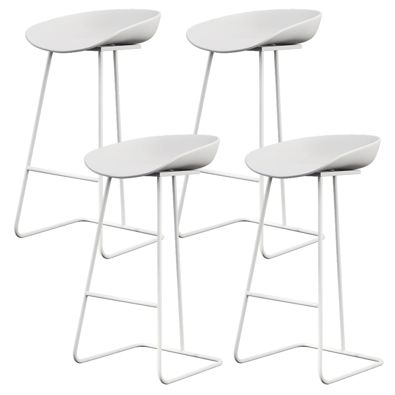 Glam Style Plastic Counter Stool Counter Height Bucket Bar Stool