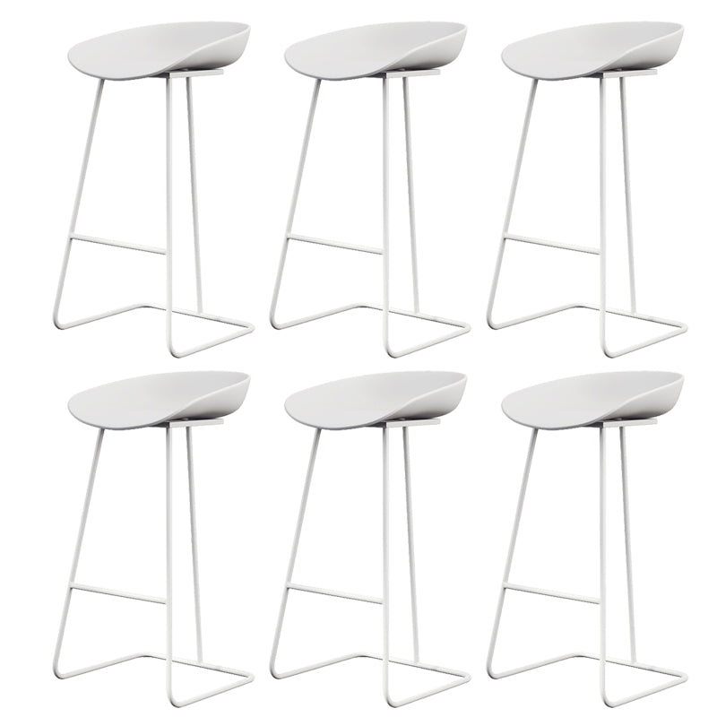 Glam Style Plastic Counter Stool Counter Height Bucket Bar Stool