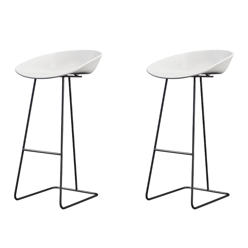 Glam Style Plastic Counter Stool Counter Height Bucket Bar Stool