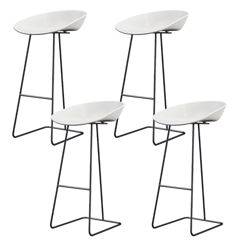 Glam Style Plastic Counter Stool Counter Height Bucket Bar Stool