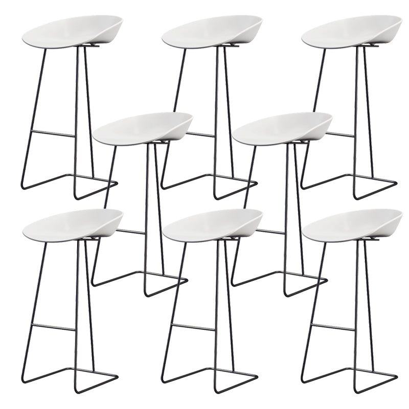 Glam Style Plastic Counter Stool Counter Height Bucket Bar Stool