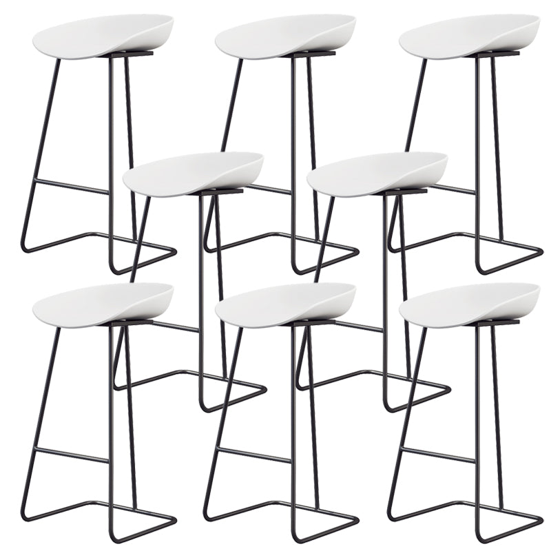Glam Style Plastic Counter Stool Counter Height Bucket Bar Stool