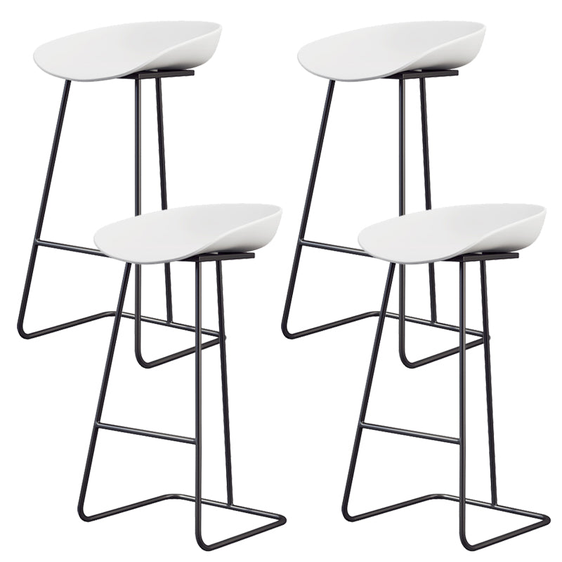 Glam Style Plastic Counter Stool Counter Height Bucket Bar Stool