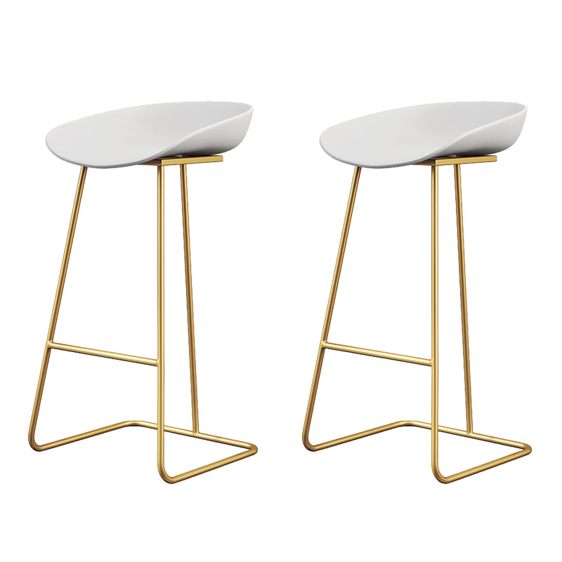 Glam Style Plastic Counter Stool Counter Height Bucket Bar Stool