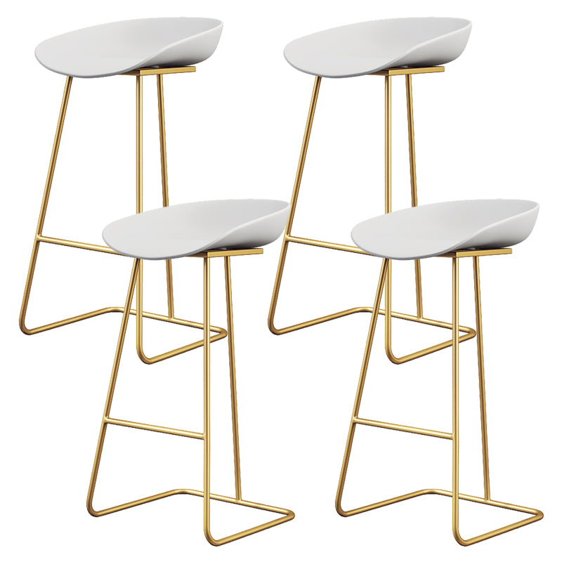 Glam Style Plastic Counter Stool Counter Height Bucket Bar Stool