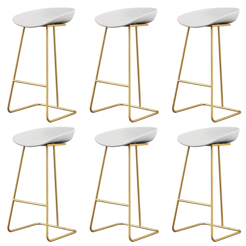 Glam Style Plastic Counter Stool Counter Height Bucket Bar Stool