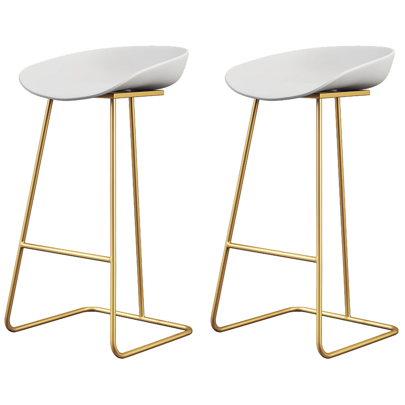 Glam Style Plastic Counter Stool Counter Height Bucket Bar Stool