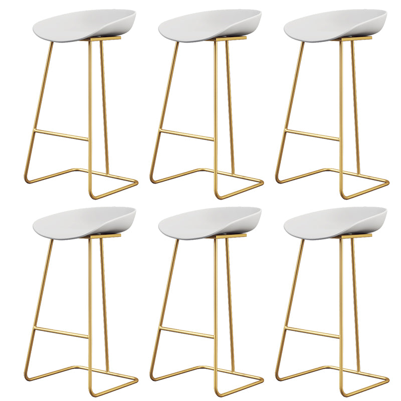 Glam Style Plastic Counter Stool Counter Height Bucket Bar Stool