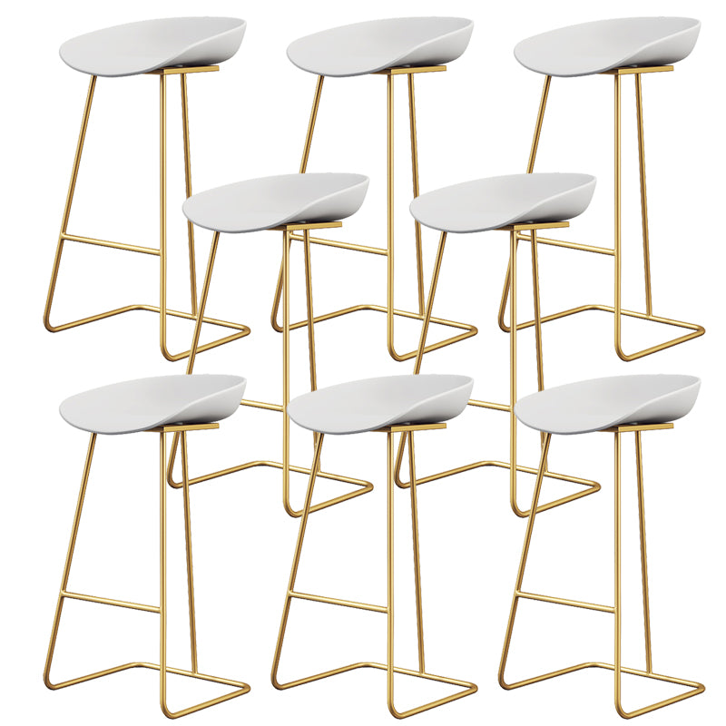 Glam Style Plastic Counter Stool Counter Height Bucket Bar Stool