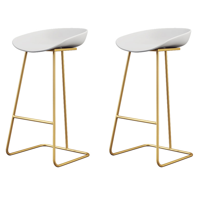 Glam Style Plastic Counter Stool Counter Height Bucket Bar Stool
