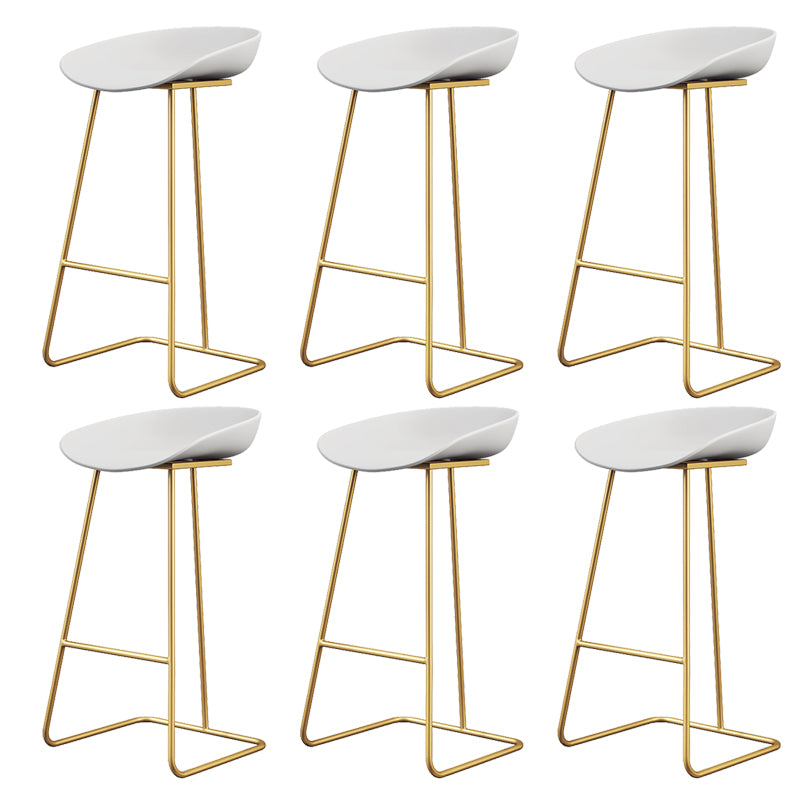 Glam Style Plastic Counter Stool Counter Height Bucket Bar Stool
