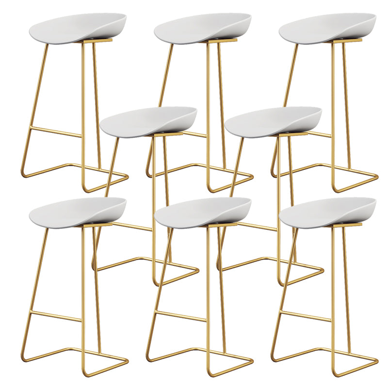 Glam Style Plastic Counter Stool Counter Height Bucket Bar Stool