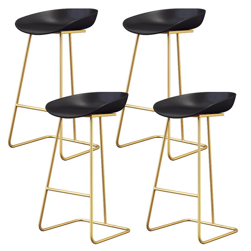 Glam Style Plastic Counter Stool Counter Height Bucket Bar Stool