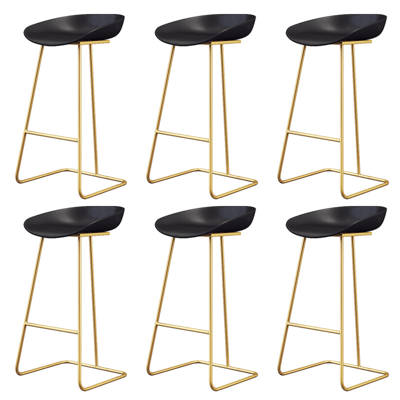 Glam Style Plastic Counter Stool Counter Height Bucket Bar Stool