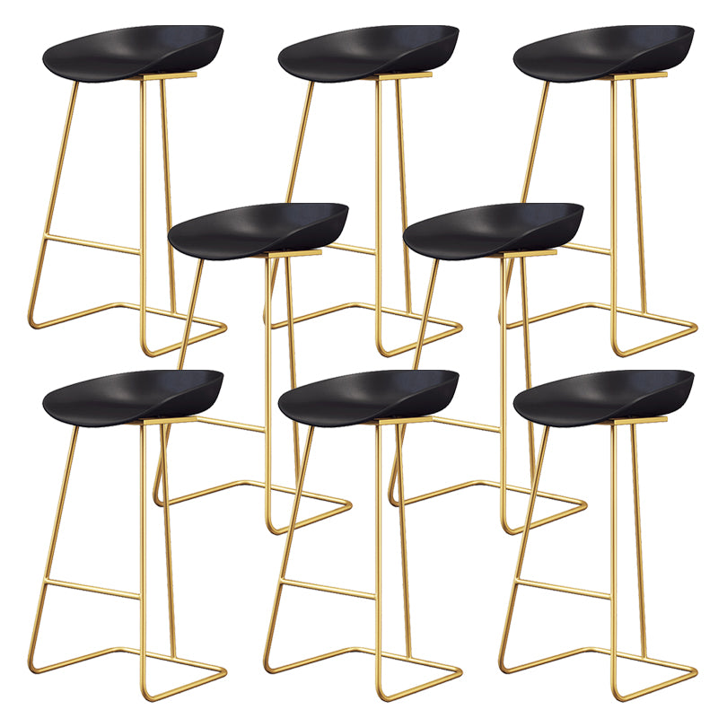 Glam Style Plastic Counter Stool Counter Height Bucket Bar Stool