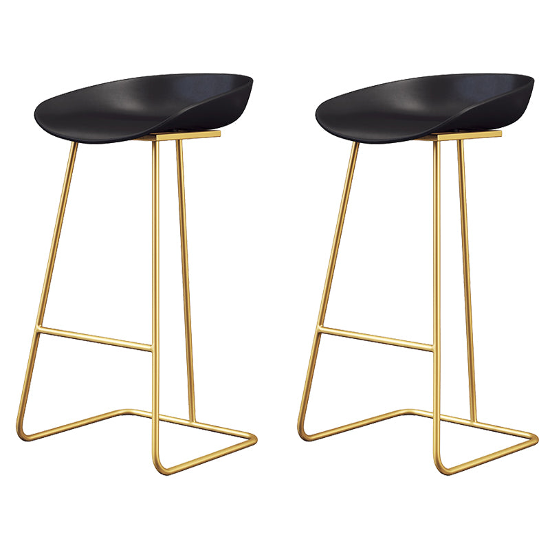 Glam Style Plastic Counter Stool Counter Height Bucket Bar Stool