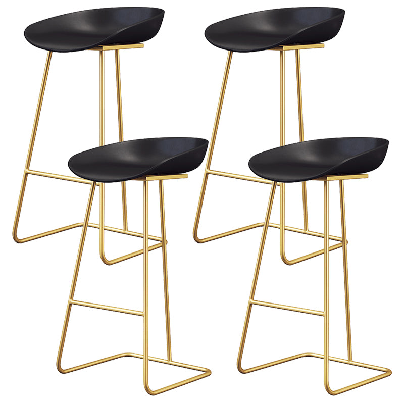 Glam Style Plastic Counter Stool Counter Height Bucket Bar Stool