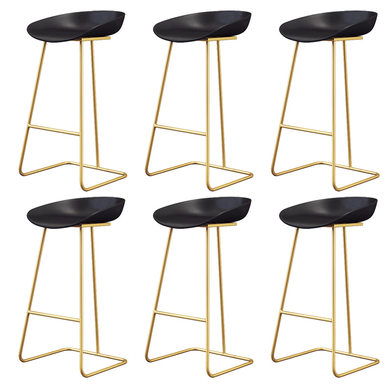 Glam Style Plastic Counter Stool Counter Height Bucket Bar Stool