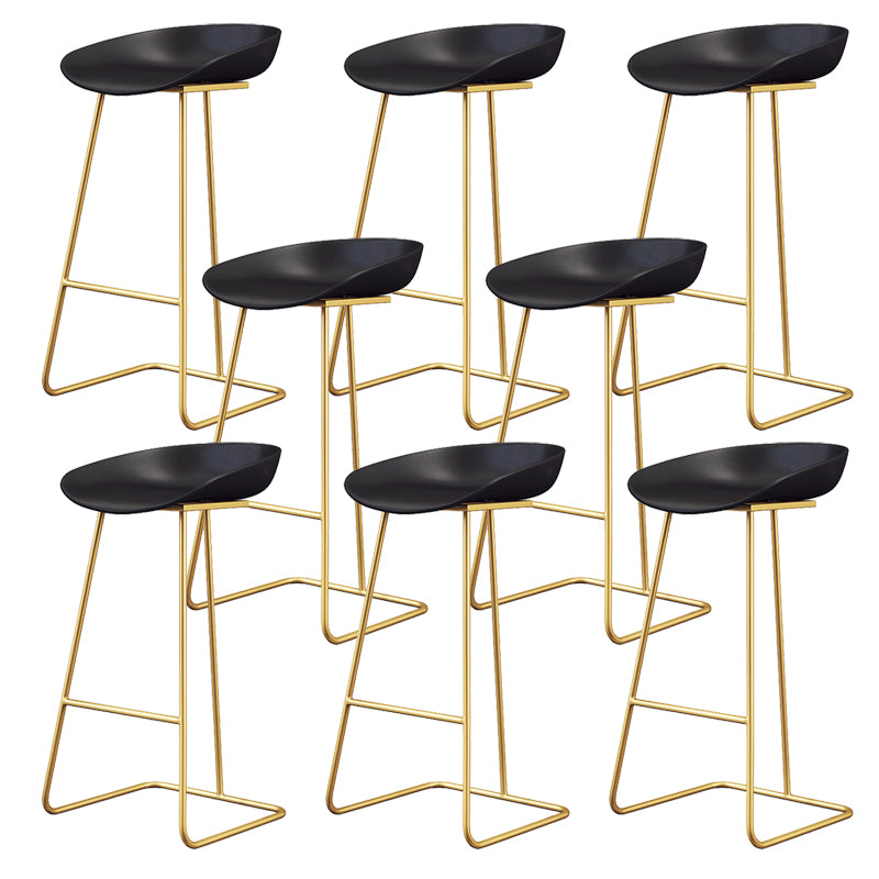 Glam Style Plastic Counter Stool Counter Height Bucket Bar Stool