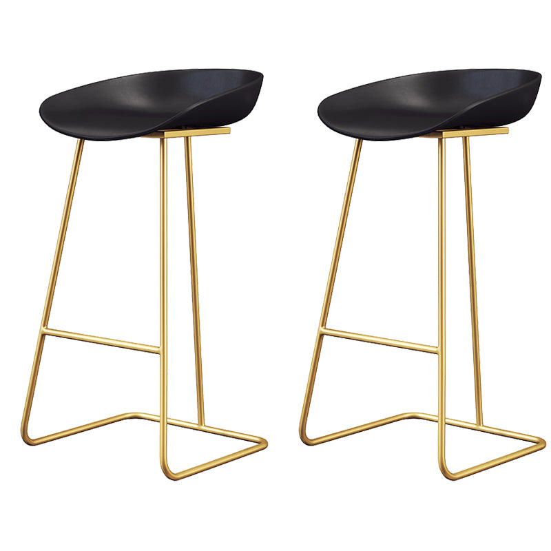 Glam Style Plastic Counter Stool Counter Height Bucket Bar Stool
