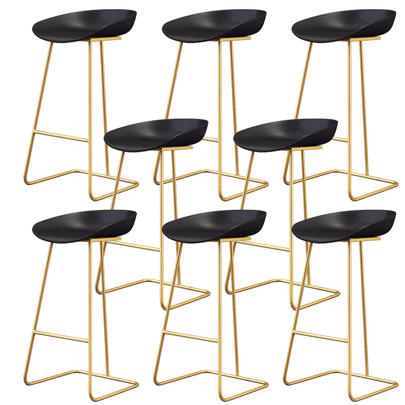 Glam Style Plastic Counter Stool Counter Height Bucket Bar Stool