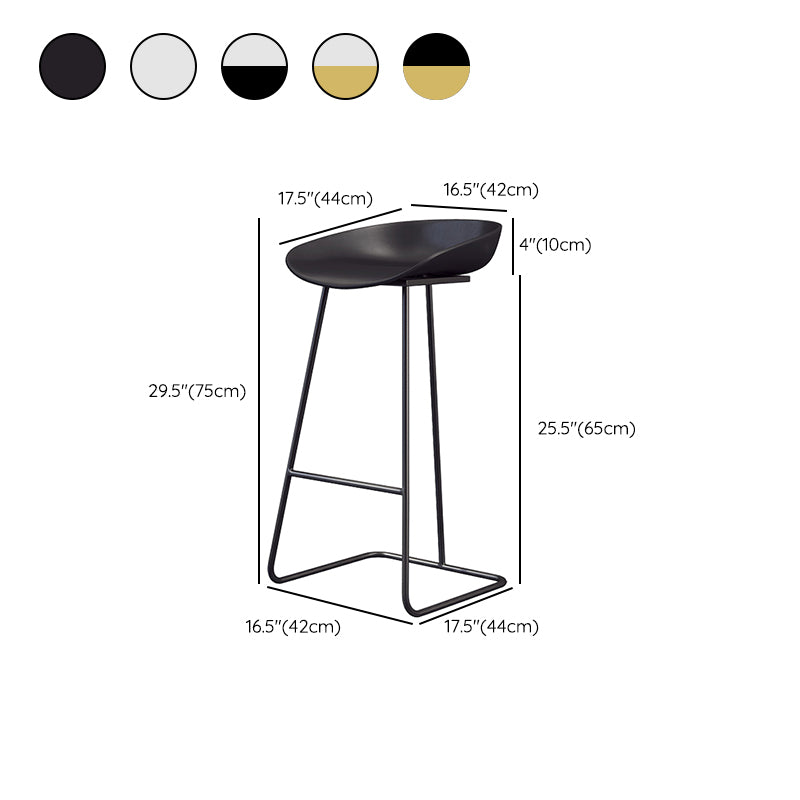 Glam Style Plastic Counter Stool Counter Height Bucket Bar Stool