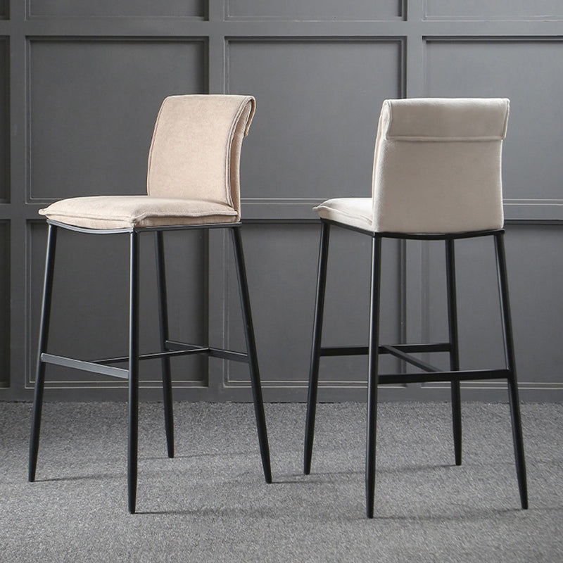 Contemporary Upholstered Counter Stool Low Back Bar Stool with Footrest