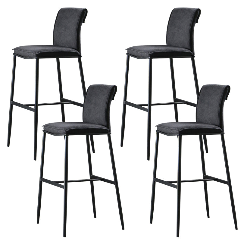 Contemporary Upholstered Counter Stool Low Back Bar Stool with Footrest