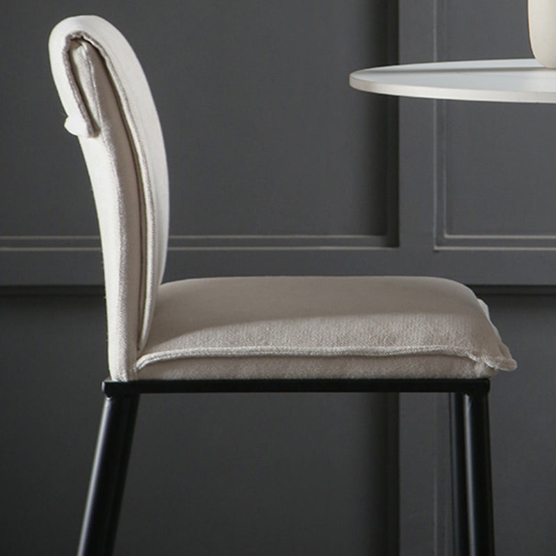 Contemporary Upholstered Counter Stool Low Back Bar Stool with Footrest