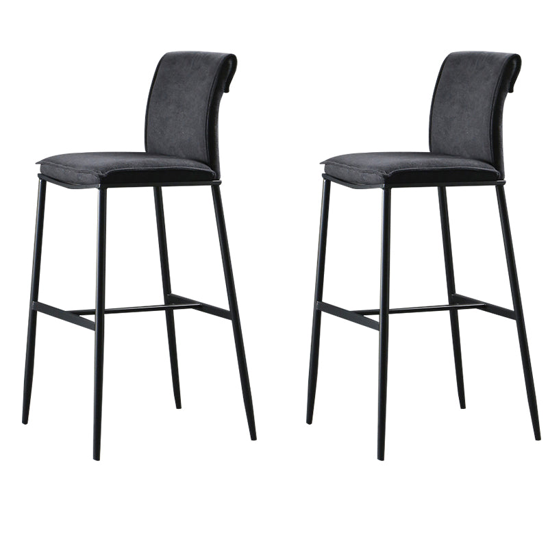Contemporary Upholstered Counter Stool Low Back Bar Stool with Footrest