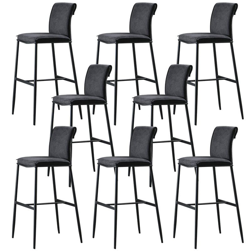 Contemporary Upholstered Counter Stool Low Back Bar Stool with Footrest
