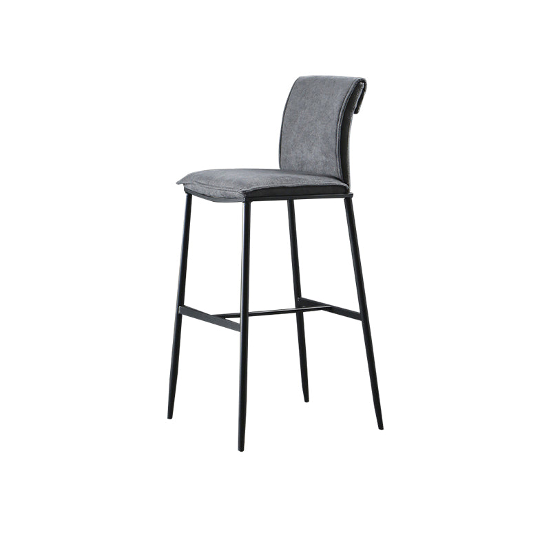 Contemporary Upholstered Counter Stool Low Back Bar Stool with Footrest