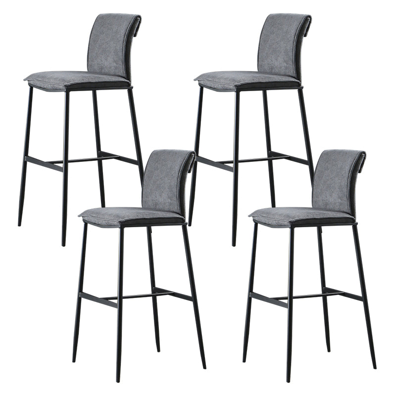 Contemporary Upholstered Counter Stool Low Back Bar Stool with Footrest