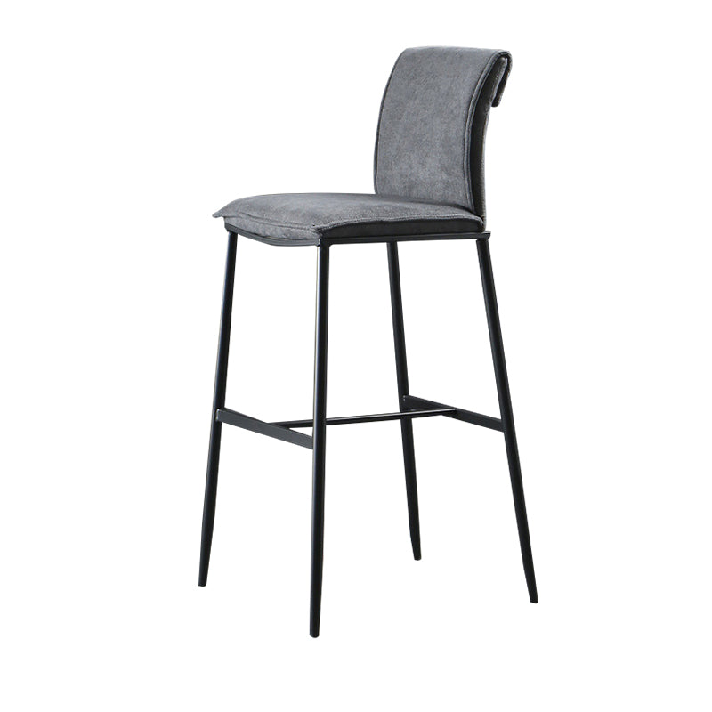 Contemporary Upholstered Counter Stool Low Back Bar Stool with Footrest
