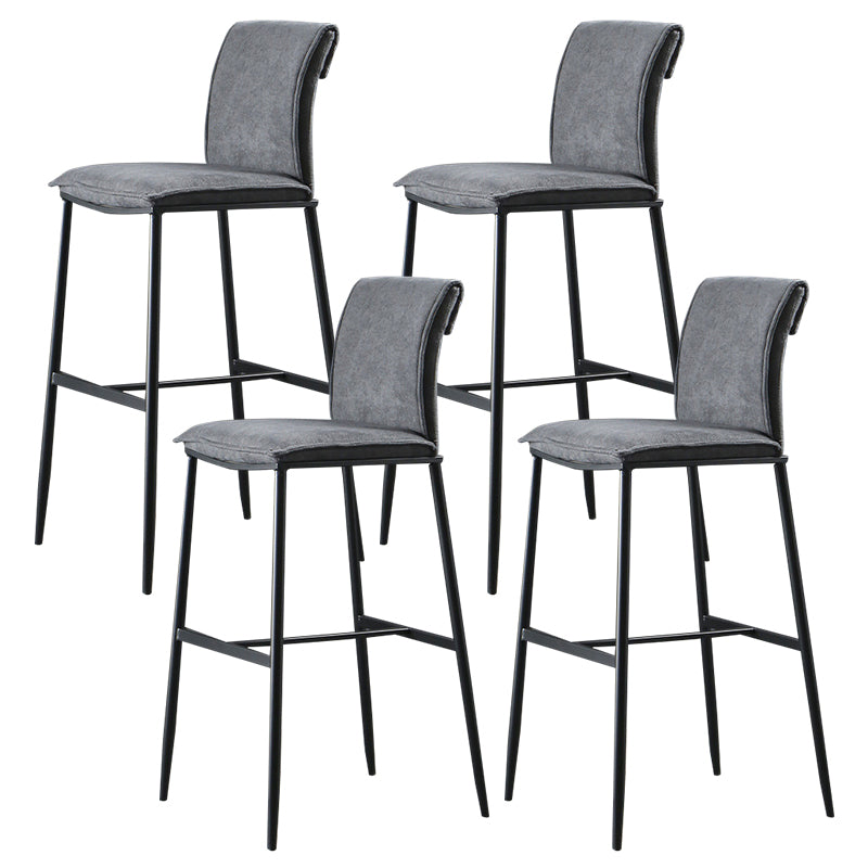 Contemporary Upholstered Counter Stool Low Back Bar Stool with Footrest