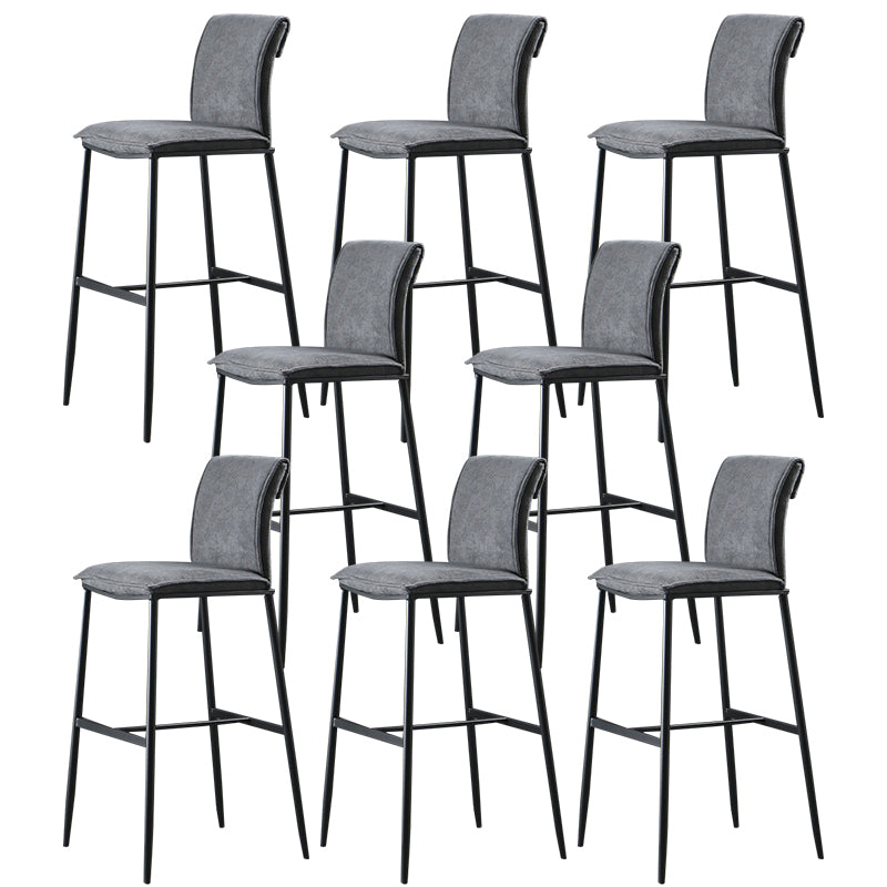 Contemporary Upholstered Counter Stool Low Back Bar Stool with Footrest