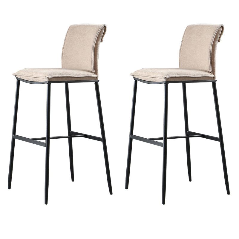 Contemporary Upholstered Counter Stool Low Back Bar Stool with Footrest