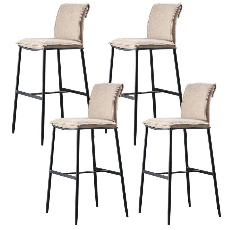 Contemporary Upholstered Counter Stool Low Back Bar Stool with Footrest