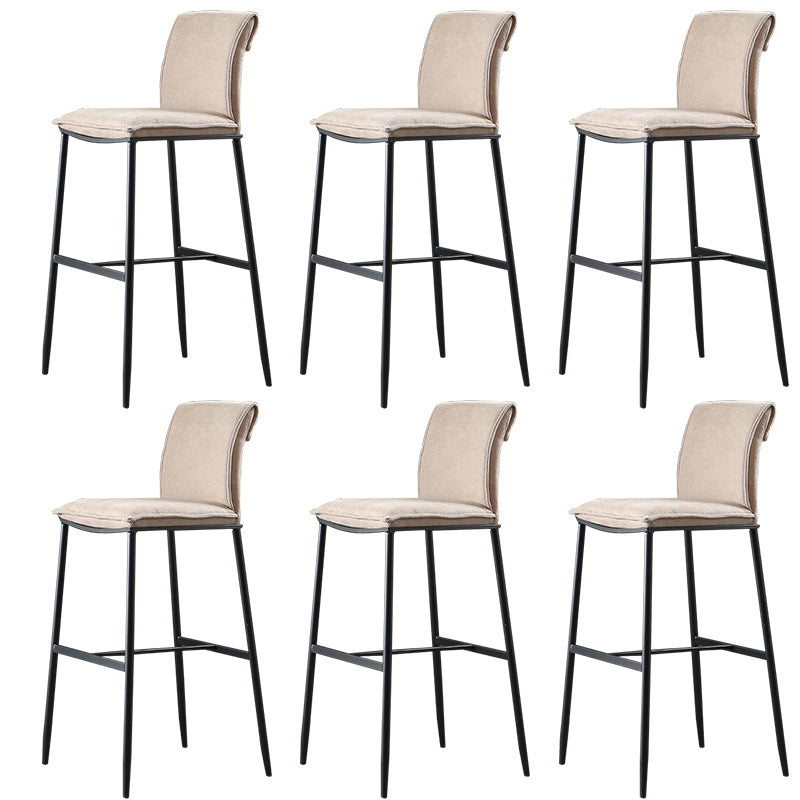 Contemporary Upholstered Counter Stool Low Back Bar Stool with Footrest
