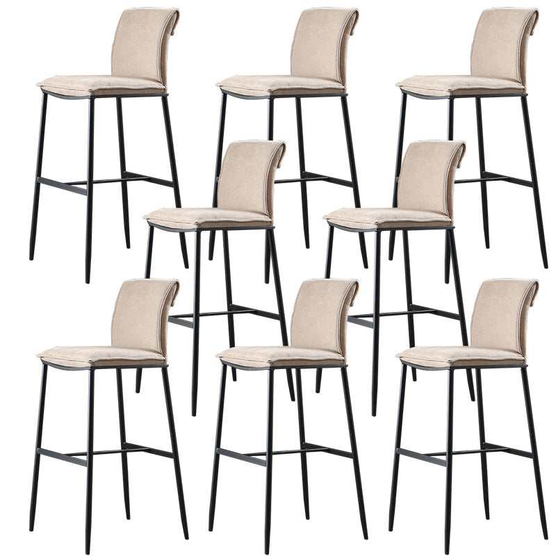 Contemporary Upholstered Counter Stool Low Back Bar Stool with Footrest
