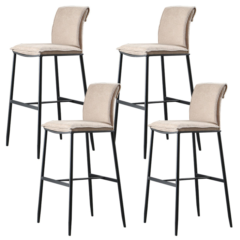 Contemporary Upholstered Counter Stool Low Back Bar Stool with Footrest