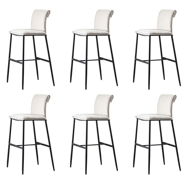 Contemporary Upholstered Counter Stool Low Back Bar Stool with Footrest