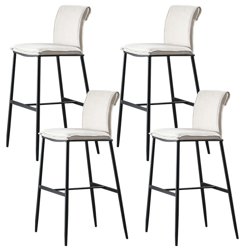 Contemporary Upholstered Counter Stool Low Back Bar Stool with Footrest