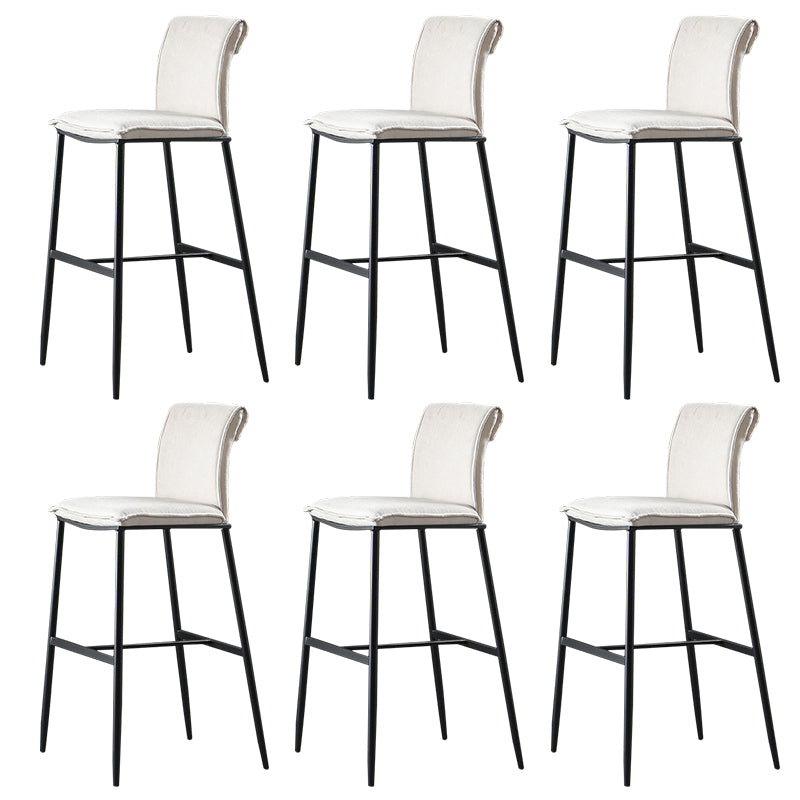 Contemporary Upholstered Counter Stool Low Back Bar Stool with Footrest
