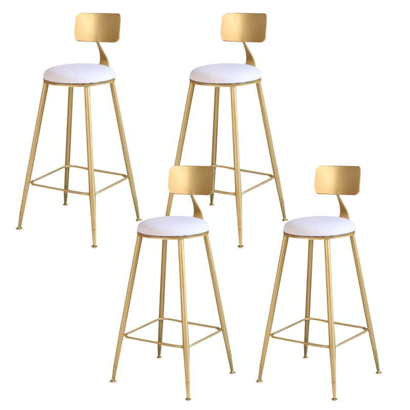 Glam Upholstered Counter Stool Low Back Stool with Gold Frame