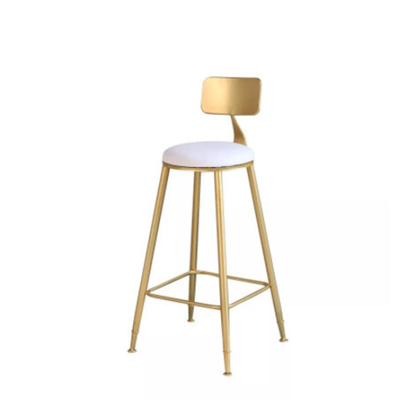 Glam Upholstered Counter Stool Low Back Stool with Gold Frame